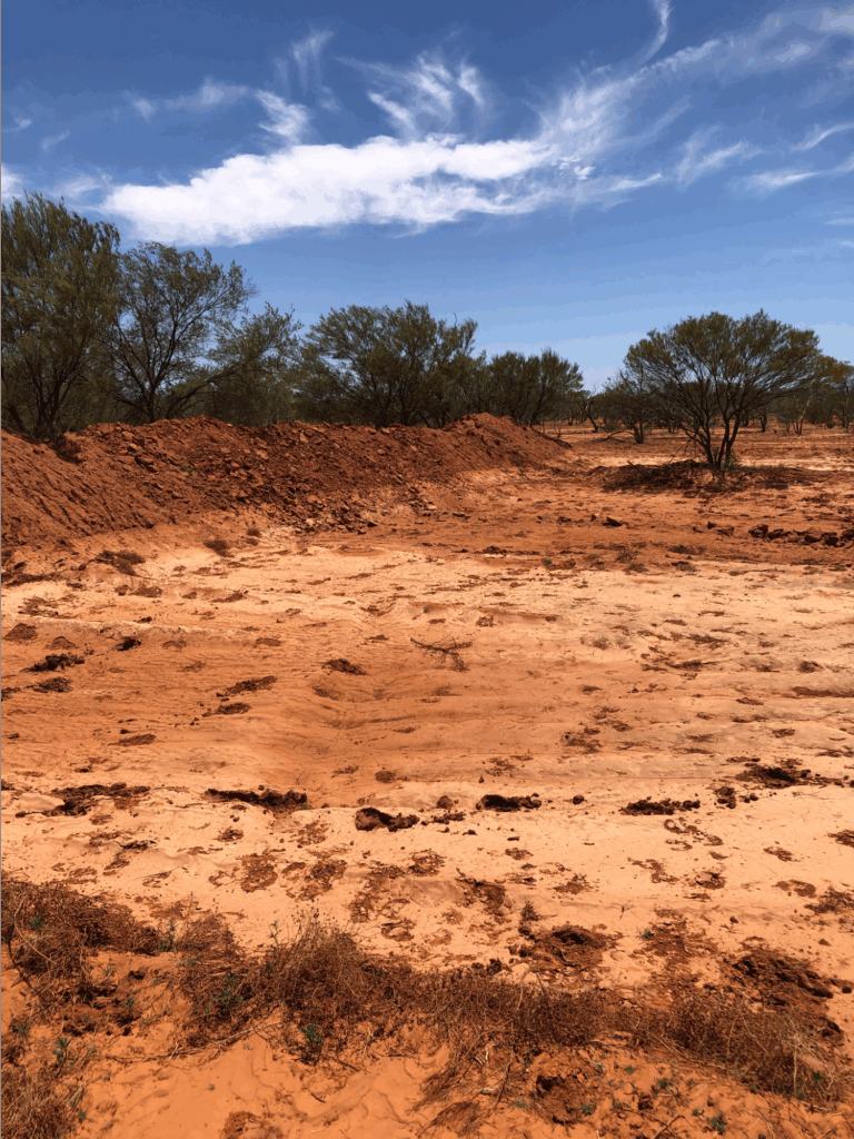 Ponding banks built in the demonstration paddock on Carey Downs. Source: Harry McKeough.